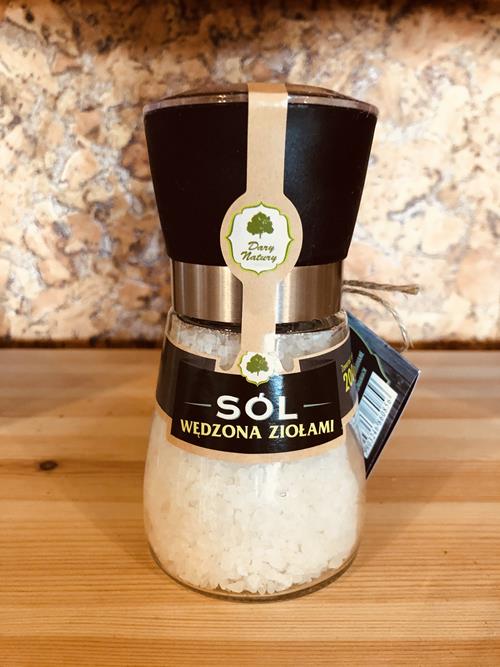 Sól wędzona z ziołami-młynek EKO
