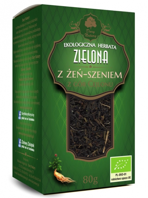 Herbata Zielona z Żeń-szeniem EKO 80g