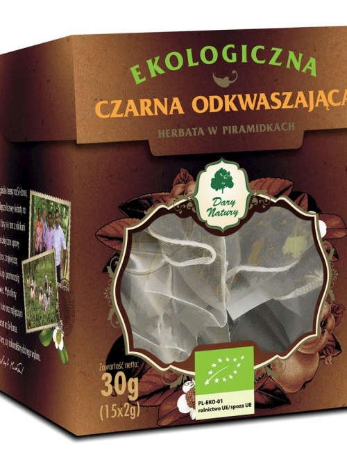 Herbata Czarna Odkwaszająca EKO 15x2g - w piramidkach | Dary Natury