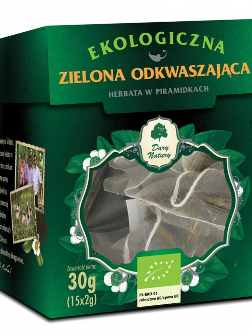 Herbata Zielona Odkwaszająca EKO 15x2g - w piramidkach | Dary Natury
